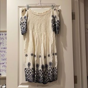 promesa white embroidered dress